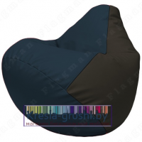 Бескаркасное кресло мешок Груша Г2.3-1516 (синий, чёрный)